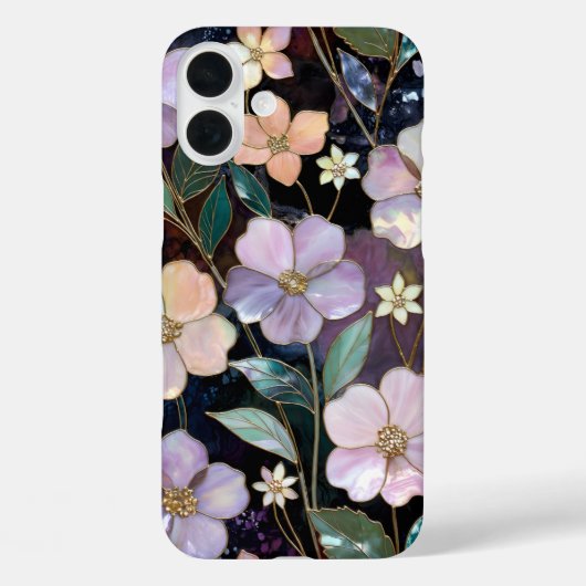 Dunkles Blumen-iPhone-Case Elegante Goldene Blume Case-Mate iPhone Hülle (Rückseite)