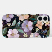 Dunkles Blumen-iPhone-Case Elegante Goldene Blume Case-Mate iPhone Hülle (Rückseite (Horizontal))