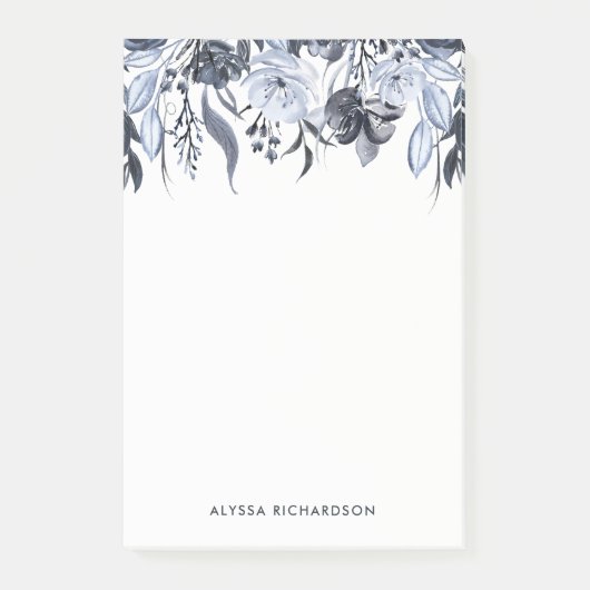 Dunkles Blumen| modernes Aquarell Post-it Klebezettel (Vorderseite)