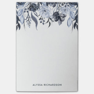 Dunkles Blumen  modernes Aquarell Post-it Klebezettel