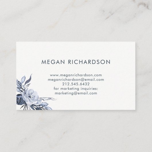 Dunkles Blumen| modernes Aquarell Visitenkarte (Rückseite)