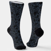 Dunkles Blumenmuster mit Spitzenoptik Socken (Gewinkelt)