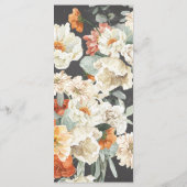 Dunkles Boho-Blumen | Hochzeitsmenü Menükarte (Rückseite)