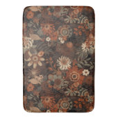 Dunkles Boho-Terrakotta-Sage-Botanikmuster  Badematte (Vorderseite Vertikal)