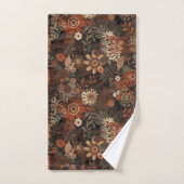 Dunkles Boho-Terrakotta-Sage-Botanikmuster Badhandtuch Set (Handtuch)