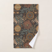 Dunkles Boho-Terrakotta-Sage-Botanikmuster Badhandtuch Set (Handtuch)