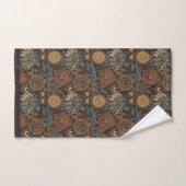 Dunkles Boho-Terrakotta-Sage-Botanikmuster Badhandtuch Set (Handtuch)