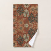 Dunkles Boho-Terrakotta-Sage-Botanikmuster  Badhandtuch Set (Handtuch)