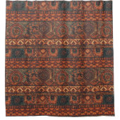 Dunkles Boho-Terrakotta-Sage-Botanikmuster  Duschvorhang (Vorderseite)