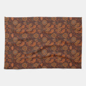 Dunkles Boho-Terrakotta-Sage-Botanikmuster Geschirrtuch (Horizontal)