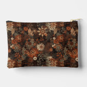 Dunkles Boho-Terrakotta-Sage-Botanikmuster  Zubehörtasche (Rückseite)