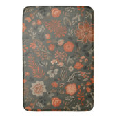 Dunkles Boho-Terrakotta-Salbei-Botanikmuster Badematte (Vorderseite Vertikal)