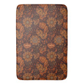 Dunkles Boho-Terrakotta-Salbei-Botanikmuster Badematte (Vorderseite Vertikal)