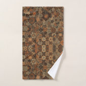 Dunkles Boho-Terrakotta-Salbei-Botanikmuster Badhandtuch Set (Handtuch)
