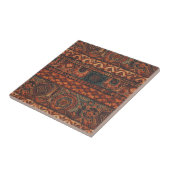 Dunkles Boho-Terrakotta-Salbei-Botanikmuster Fliese (Seite)