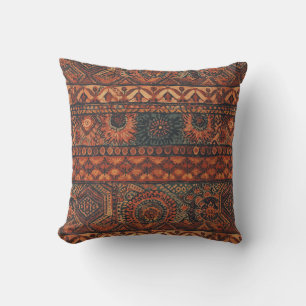 Dunkles Boho-Terrakotta-Salbei-Botanikmuster  Kissen