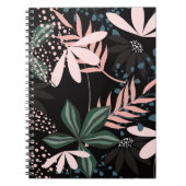 Dunkles botanisches Blätter-Muster | Tropisches fl Notizblock (Vorderseite)