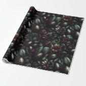 Dunkles botanisches Oster-Geschenkpapier Geschenkpapier (Ungerollt)