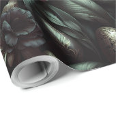 Dunkles botanisches Oster-Geschenkpapier Geschenkpapier (Rolleneckpunkt)