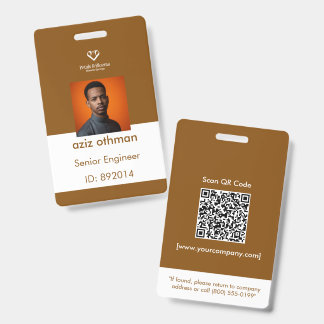 Dunkles Bronze Firmen-Foto-ID-Abzeichen Ausweis