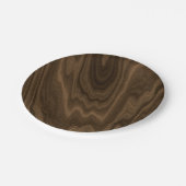Dunkles Brown-Holz-Beschaffenheit Pappteller (Schrägansicht)