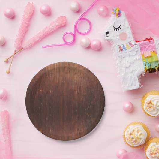 Dunkles Brown-Holz Pappteller (Party)