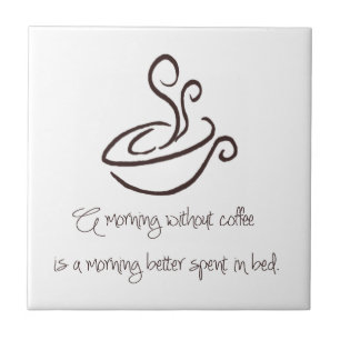 Dunkles Brown-Morgen ohne Kaffee-Fliese Trivet Fliese