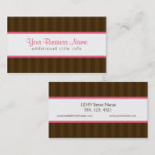 Dunkles Brown-Streifen Visitenkarte (Vorne/Hinten)