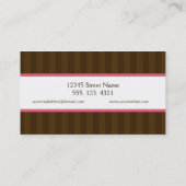 Dunkles Brown-Streifen Visitenkarte (Rückseite)