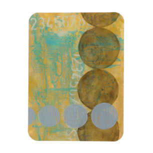 Dunkles Brown u. graue Kreise mit Zahl-Zahlen Magnet