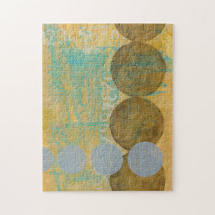 Dunkles Brown u. graue Kreise mit Zahl-Zahlen Puzzle