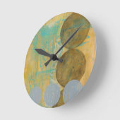 Dunkles Brown u. graue Kreise mit Zahl-Zahlen Runde Wanduhr (Winkel)