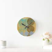 Dunkles Brown u. graue Kreise mit Zahl-Zahlen Runde Wanduhr (Zuhause)