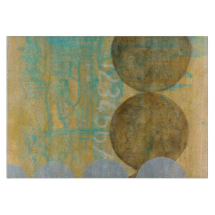 Dunkles Brown u. graue Kreise mit Zahl-Zahlen Schneidebrett