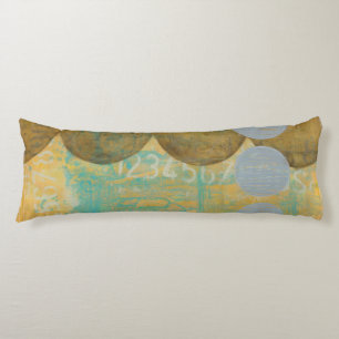 Dunkles Brown u. graue Kreise mit Zahl-Zahlen Seitenschläferkissen