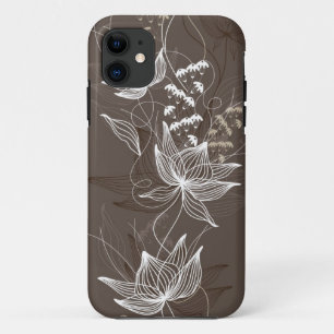 Dunkles Brownblumenmuster Case-Mate iPhone Hülle