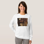 Dunkles Bucht-Pferd im Stall T-Shirt (Vorne ganz)