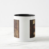 Dunkles Bucht-Pferd im Stall Tasse (Zentrum)