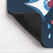 Dunkles buntes Spritzen-psychedelisches Auge Mousepad (Ecke)