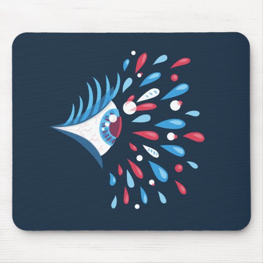 Dunkles buntes Spritzen-psychedelisches Auge Mousepad (Vorne)