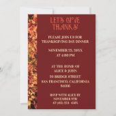 Dunkles Burgund Erntedank Abendessen Herbstfest Einladung (Vorderseite)