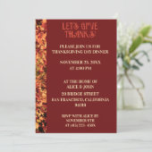 Dunkles Burgund Erntedank Abendessen Herbstfest Einladung (Stehend Vorderseite)