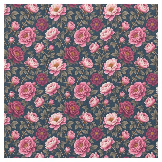 Dunkles Burgund und rosa Blume Stoff (Nahaufnahme)