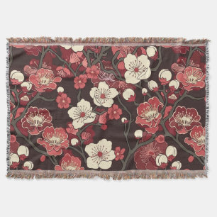 Dunkles Burgunder-Sakura-Blüten-Korallen-Blütenmus Decke