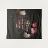 Dunkles Burgunderrot Florales Düsteres Romantische Wandteppich (Vorderseite (Horizontal))