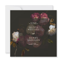 Dunkles Burgunderrot Florales Schwermütiges Schwar