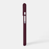Dunkles Burgunderrot individuelles Monogramm iPhone 16 Hülle (Linke Seite)