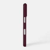 Dunkles Burgunderrot individuelles Monogramm iPhone 16 Hülle (Rechte Seite)