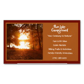 Dunkles Burgundy Forest Campground Camping Außenbe Magnetische Visitenkarte (Vorderseite)
