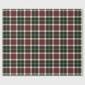 Dunkles Burgundy Grüner weißer Tartan Kariertes Mu Geschenkpapier (Flach)